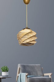 Opviq Primante Lámpara de Araña de Madera Dorado y Beige